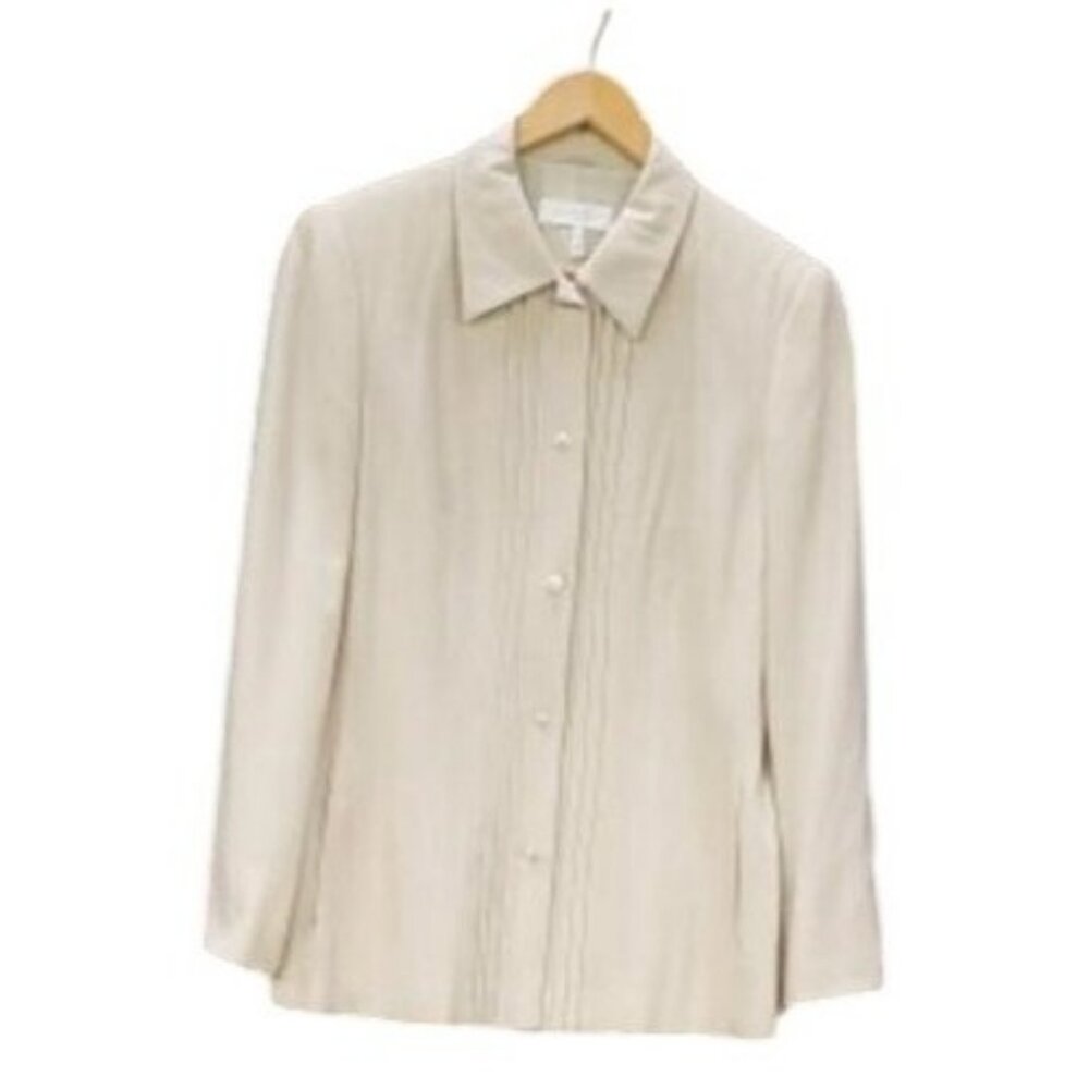 ESCADA Cream Power Suit Career Set Jacket & Pants sz 40 & 42 US 8 & 10